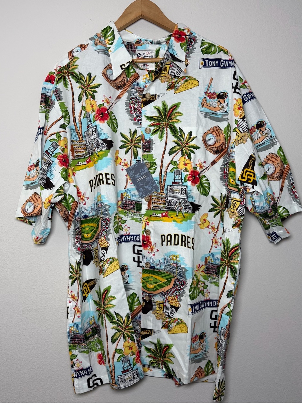 NEW Reyn Spooner San Diego Padres Tony Gwynn Drive Hawaiian Shirt Mens XXXL MLB